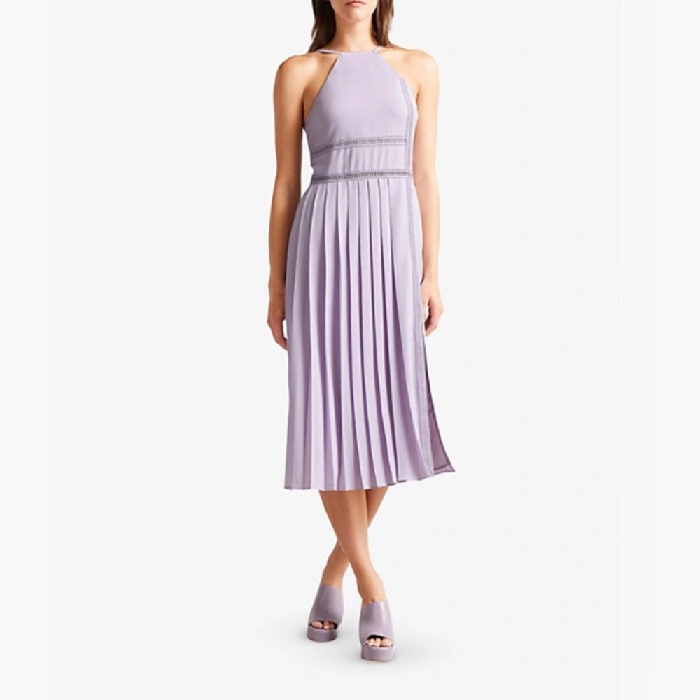 Ted Baker London Lilac Pleated Midi Dress